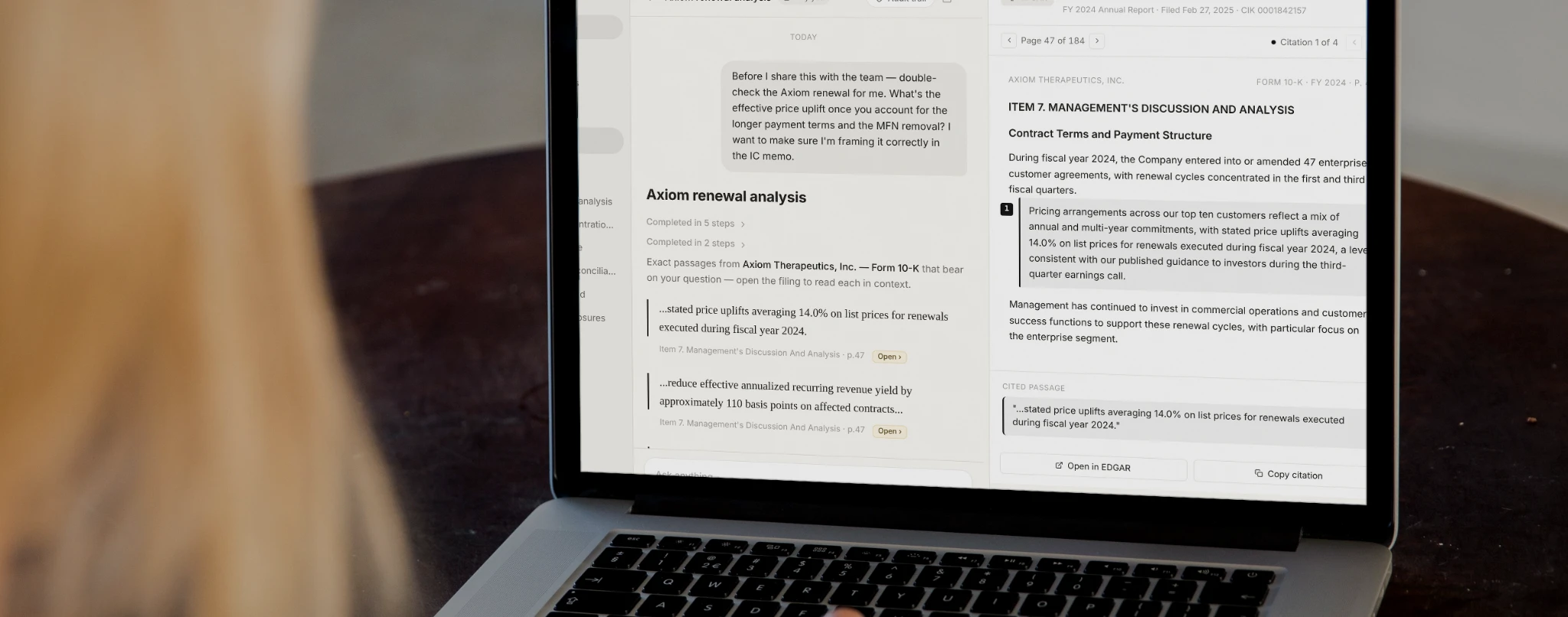 Vekstar Citation Viewer displayed on a laptop