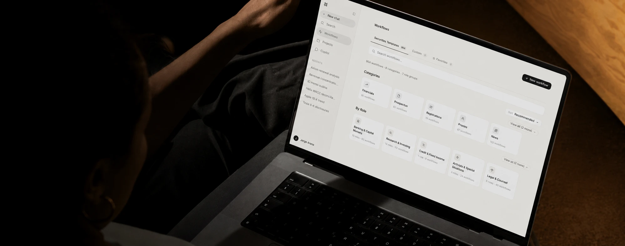 Vekstar Workflows displayed on a laptop